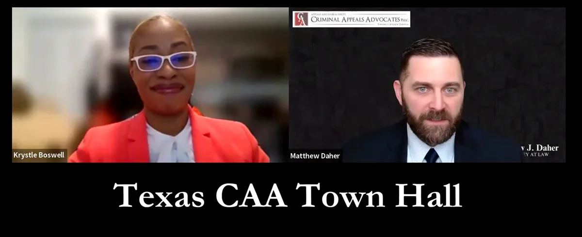 Matt Daher Interviewed About Texas Appeals at Town Hall